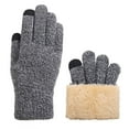 thumbnail image 2 of Winter Gloves Outdoor Men Women's Winter Gloves with Fleece Lining Touchscreen Warm Stretched Thick Knitted Gloves Wool Gloves Thermal Gloves, 2 of 7