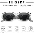 thumbnail image 4 of FEISEDY Retro Trendy Rectangle Sunglasses Women Men Vintage 90s Small Narrow Square Sunglasses B2322, 4 of 13