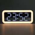 thumbnail image 1 of Reloj Despertador con Luz y Espejo, LED Digital, , para Estudiantes, con Volumen Alto, para Mesita de Noche, de Escritorio, con Temperatura B, 1 of 8