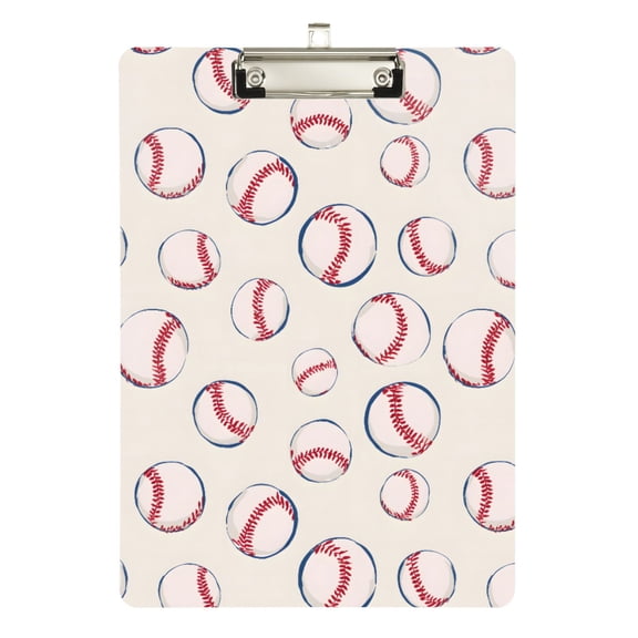 ALAZA Plastic Clipboard A4 Letter Size Decorative Clipboards for Students Women Men 9" x 12.5" Baseballs