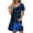 Dark Blue, variant on Dress for Women Plus Size Short-sleeved V-neck Summer Print Casual Dress