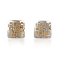 thumbnail image 1 of Aretes de oro 14k GIALLO Broquel Minimalist de oro blanco brillante y oro amarillo mate, 1 of 4