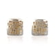 thumbnail image 1 of Aretes de oro 14k GIALLO Broquel Minimalist de oro blanco brillante y oro amarillo mate, 1 of 4