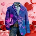 thumbnail image 2 of Women Blazer Jackets Boyfriend Open Front Lapel Collar Business Work Office Suit Jackets Long Sleeve Suit Coat Valentines Day Suit, 2 of 4