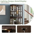 thumbnail image 5 of MDQMD Drak Cherry Tall Storage Curio Cabinet with 4 Adjustable Glass Shelves and Led Light, Wooden Display Storage Cabinet with Glass Doors for Living Room, 5 of 10