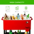 thumbnail image 4 of Best Choice Products 80qt Steel Rolling Cooler Cart w/ Bottle Opener, Catch Tray, Drain Plug, Locking Wheels - Red, 4 of 8