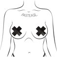 thumbnail image 3 of Plus X: Liquid Black Cross Nipple Pasties by Pastease®, 3 of 5