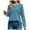 Light Blue, variant on tarylea Trendy Tops for Women Front Pleated Crew Neck Shirts Long Sleeve Loose Tops Business Casual Dailywear