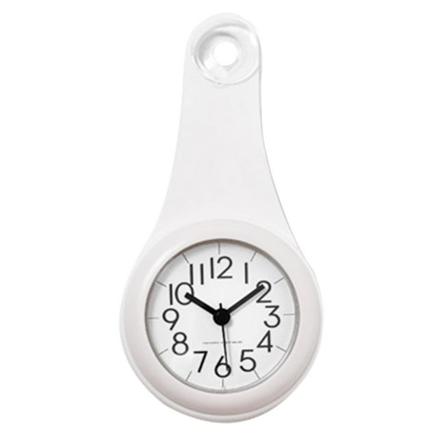 PVC Bathroom Wall Clock Portable Waterproof Wall-mounted Moistureproof Battery Powered Household Kitchen Analog Clocks Watch Grey
