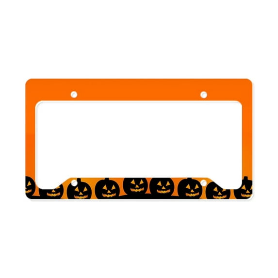 CafePress - Halloween Night Pumpkins License Plate Holder - Aluminum License Plate Frame, License Tag Holder