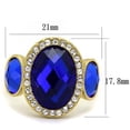 thumbnail image 2 of Luxe Jewelry Designs Women's Stainless Steel Engagement Ring with Sapphire Synthetic Glass Stone -, 2 of 4