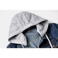 thumbnail image 4 of Chaqueta vaquera corta con capucha y manga larga azul claro, 4 of 5