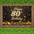 thumbnail image 5 of Sparkling Gold Glittery 80th Birthday Banner Backdrop Happy Birthday Party Decorations Photography Props Party Supplies Photo Background Decors, 5 of 7