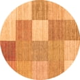 thumbnail image 1 of Ahgly Company Indoor Round Checkered Orange Modern Area Rugs, 7' Round, 1 of 1