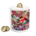 thumbnail image 2 of Peacock Piggy Bank, Colorful Floral Art Bird Feather Patterns and Leaves Art Print, Ceramic Coin Bank Money Box for Cash Saving, 3.6" X 3.2", Green Blue Red, by Ambesonne, 2 of 4