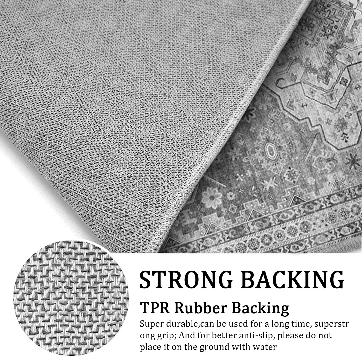 TECHVIDA 2'x8' Hallway Runner Rug Boho,Non Slip Machine Washable Rugs for Hallway Kitchen,Grayish Beige