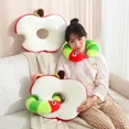 thumbnail image 3 of Lindos juguetes de peluche de manzana y gusano para niños, muñecos de almohada de insectos de dibujos animados de animales Kawaii suaves, regalo de cumpleaños y Navidad1709, 3 of 5