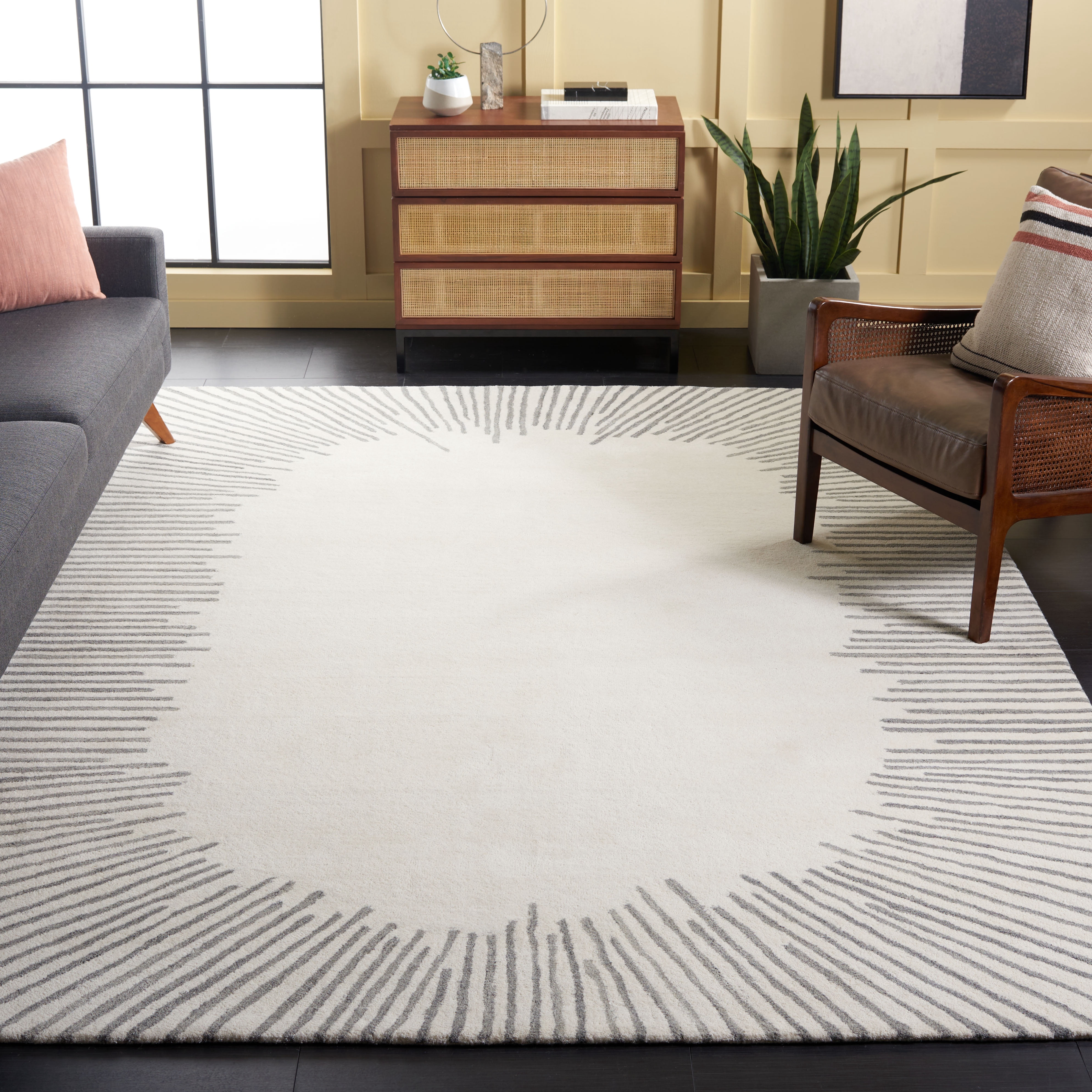 SAFAVIEH Fifth Avenue Declan Abstract Area Rug, Ivory/Grey, 8' x 10'