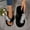 Black, variant on Fluffy Slippers Rhinestone Women's Fluffy Flip-Flops for Indoor and Outdoor Black 7.5(40)