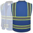 thumbnail image 2 of Chaleco de seguridad JKSafety Hi-Vis con cremallera frontal azul con 10 bolsillos, 2 of 5