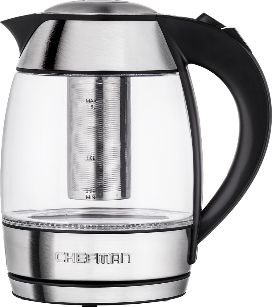 Chefman RJ11-17-TI Electric Glass Kettle with Tea Infuser 1.8 L