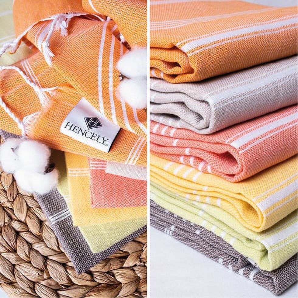 Hencely Turkish Beach Towel Gold - Set of 6