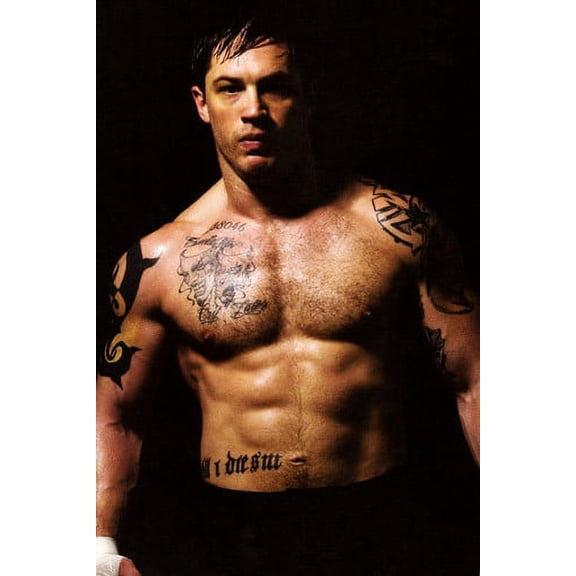 Tom Hardy in Warrior Hunky Pose Bare Chested Boxing with Tattoo 24x36 Poster