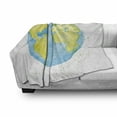 thumbnail image 3 of Earth Soft Flannel Fleece Throw Blanket, Hand Drawn Watercolor Style Earth Kids Art with Color Stains, Cozy Plush for Indoor and Outdoor Use, 50" x 60", Green Blue, by Ambesonne, 3 of 6