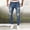 Blue, variant on MHFRRA Mens Jeans Bootcut Men's Casual Hop Sports High Stretch Tight Wash Polished White Ripped Fit Zipper Jean Pants Size XXXL