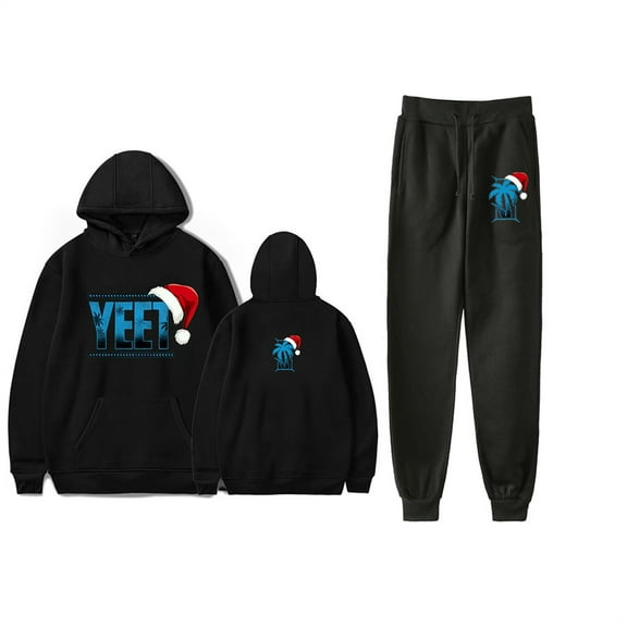 Jey Uso Yeet Sweatsuit Christmas Hoodies Jogger Pants Unisex Fall Suit 2 Piece Sets
