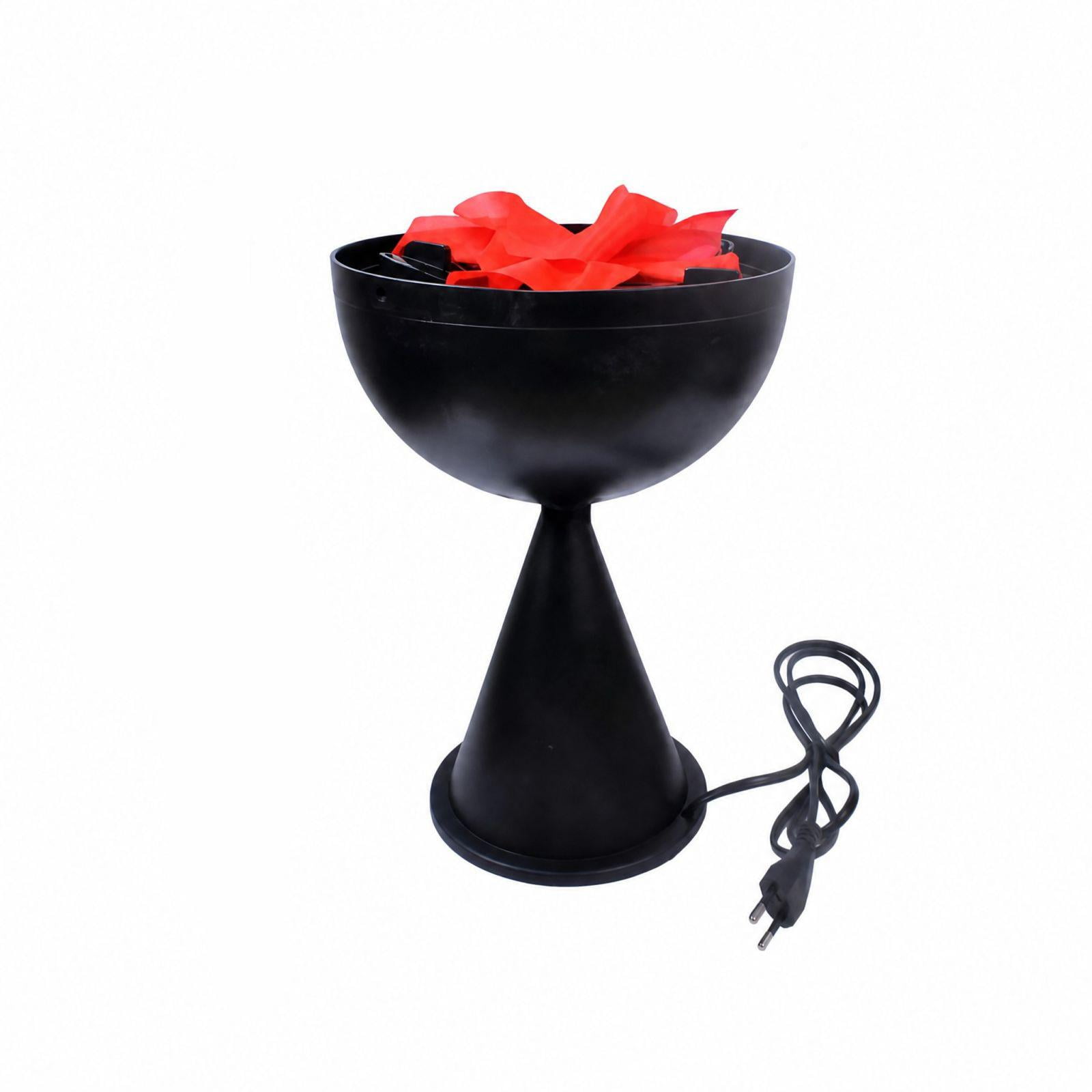 Electric Tabletop Fire Pit Lamp with Simulated Flame Effect 1 Piece Black and Red for Halloween Indoor Party Decoration