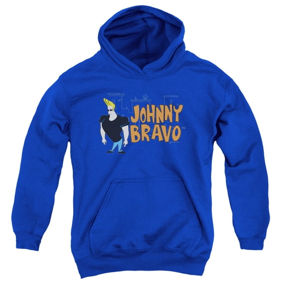 Johnny Bravo - Johnny Logo - Youth Hooded Sweatshirt - Medium