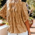 thumbnail image 4 of USSUMA Womens Summer Tops Flare Sleeve Bohemian T-Shirts for Women Trendy Floral Lace Womens Blouses and Tops Dressy Short Sleeve Crewneck Tunic Plus Size Shirts for Women, 4 of 8