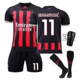 thumbnail image 1 of 22Black 11A2023 Conjunto de uniformes de fútbol para niños de nuevo diseño con protectores de calcetines y rodillas para niños y niñas Ibrahimovic 11 # Theo 19 # Traje de jersey del equipo de fútbol para esquí esquí Gafas de esquí, 1 of 2