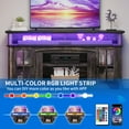 thumbnail image 3 of Dextrus Durable Television Stand, Tempered Glass Rustic Oak, 65", 108 lbs, 3 of 9