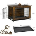 thumbnail image 2 of Walsunny Wooden Dog Crate Furniture,Double-Doors Kennel Indoor with Divider and Removable Tray,End Table Dog Crate for Decoration 38.6"L x 25.6"W x 26.8"H，Brown, 2 of 7