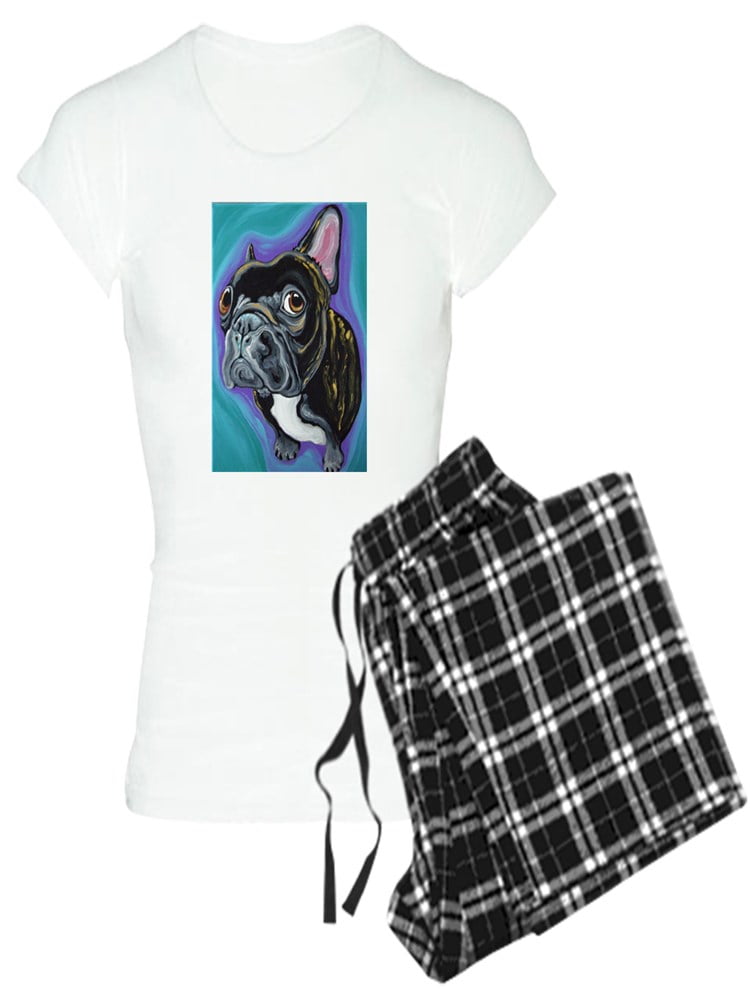 CafePress Black Brindle French Bulldog Pajamas Women s Light