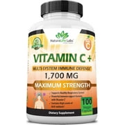 NaturaLife Labs Vitamin C 1,700 MG with Vitamin D3, Zinc, Elderberry, Ginger Root - Maximum Strength Multi System Immune Support- 100 Veggie Capsules
