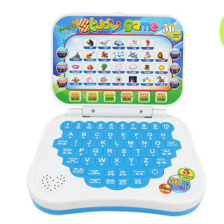 Laptop Computer Toy Portable Bilingual Early Educational Learning Machine Kids Laptop Toy with Mouse Computer Children Gift Developmental Toy ()