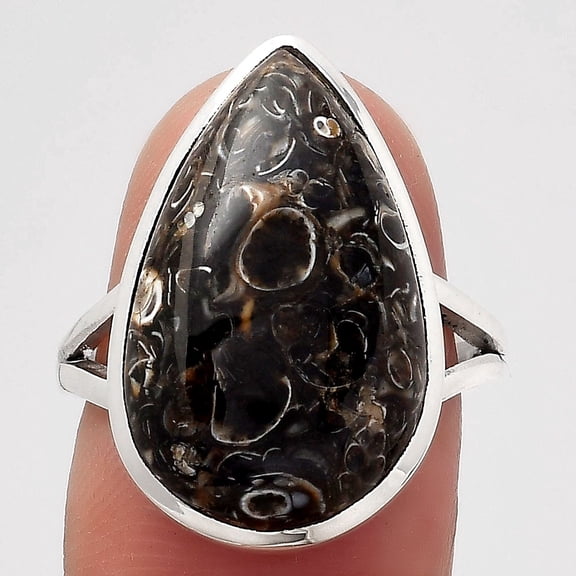Natural Turtella Jasper - USA 925 Sterling Silver Ring s.7 Jewelry R-1005 SDR246824