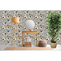 MuralsPrint Rose Gold Cherry Blossom Peel & Stick Floral Wallpaper, 10'L x 24''W, Easily Removable, Eco-Friendly