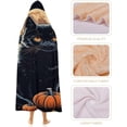thumbnail image 4 of Halloween Wearable Blanket, Cozy Cloak Hooded Blanket Cat Pumpkin Throw Blanket for Adult Kids-C2-L, 4 of 6
