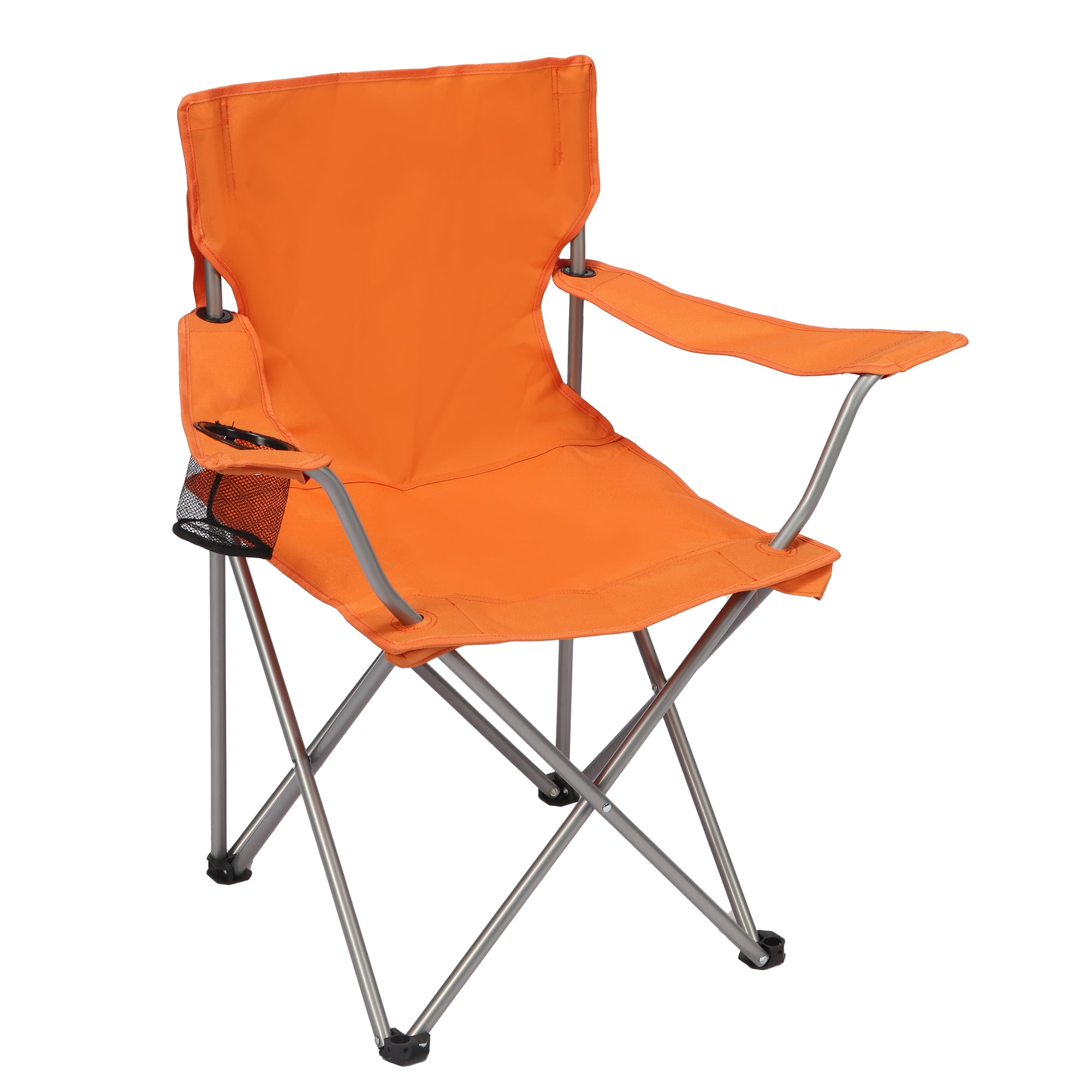 Ozark Trail Quad Folding Camp Chair with Cup Holder, Burnt Orange