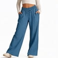 thumbnail image 6 of Edvintorg Casual Pants for Girls Summer Lightweight Elastic Waisted Loose Fit Casual Wide Leg Trousers with Pockets Size 3-14, 6 of 7