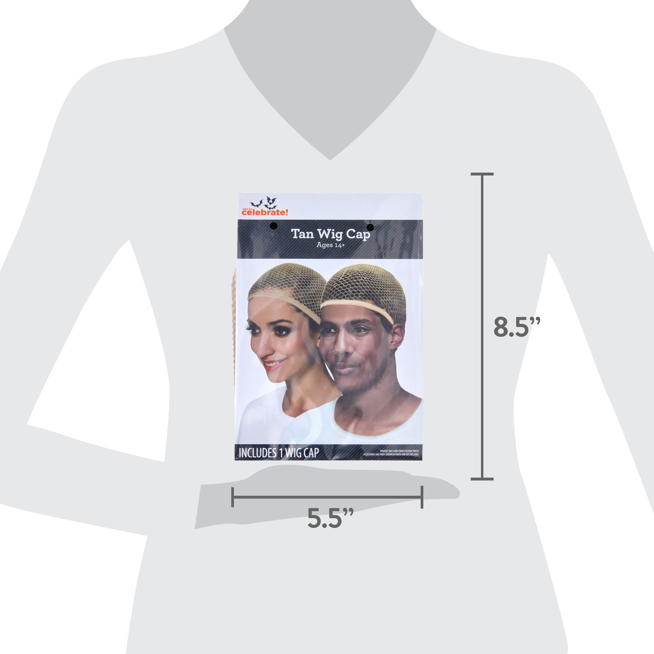 Wig Cap Costume Accessory for Adults, Tan, Halloween by Way To Celebrate