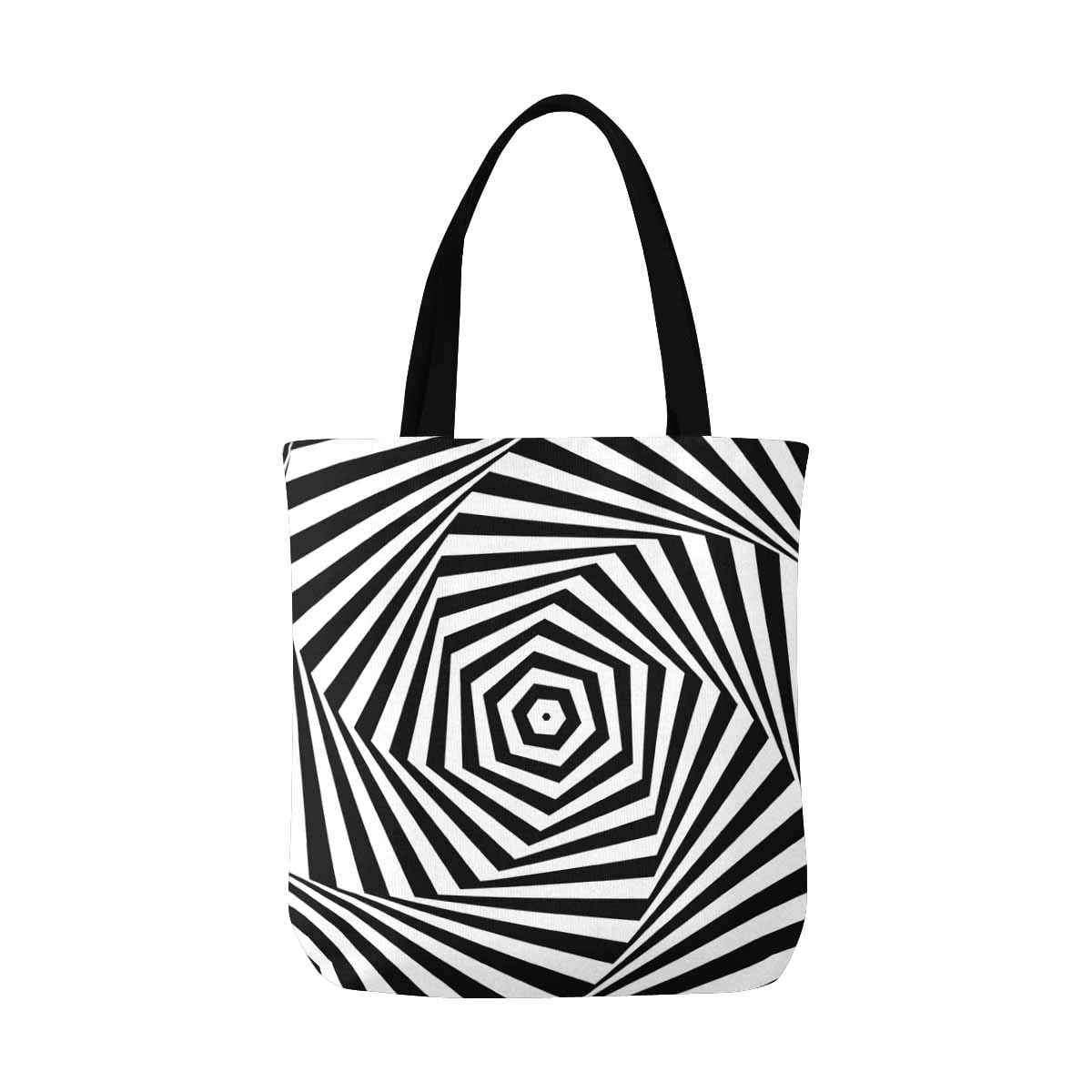 ASHLEIGH Black and White Swirls Hexagonal Twist Abstract Stripes Canvas ...