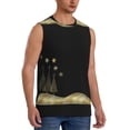 thumbnail image 2 of Bixox Men's Christmas Black Digital Paper Printed Shirt Sleeveless Fitness Tank Top-Small, 2 of 7