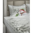 thumbnail image 2 of Ambesonne Christmas Fitted & Top Sheet Set with Shams, Snowy Woodland Holiday, White and Red, 2 of 4