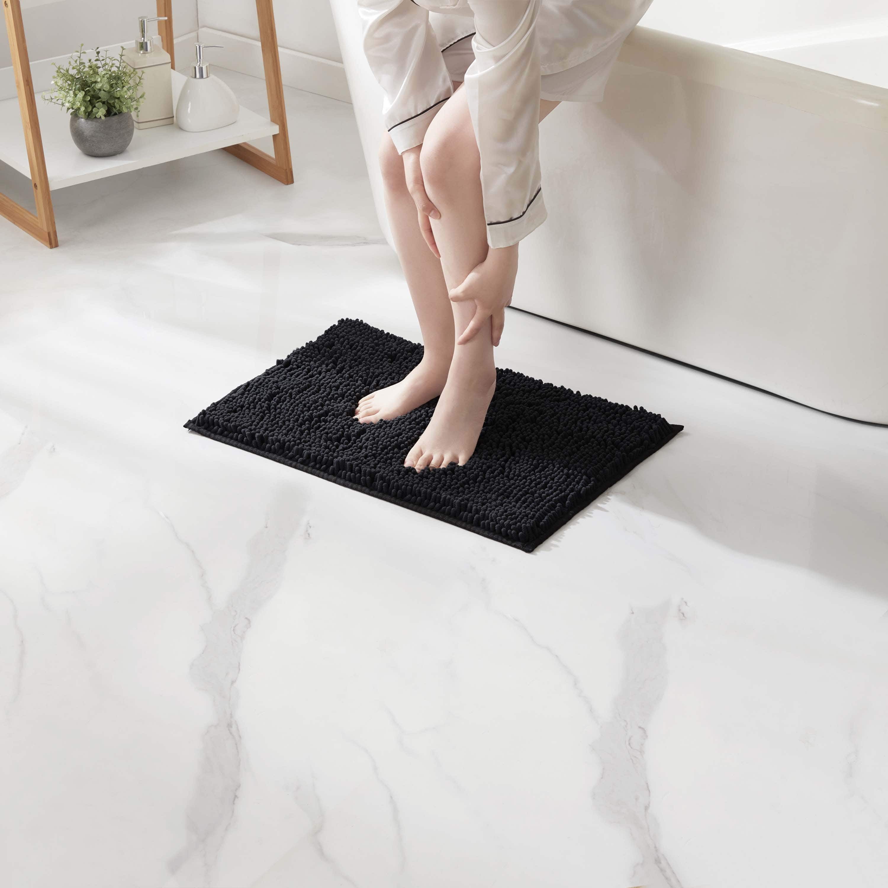 LammaLoe Bath Rug, Chenille Bathroom Rug, Absorbant Bath Mat for Bathroom Decor, Shower Mat 17x24 & 20x32 Pack