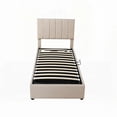 thumbnail image 6 of The Twin Size Bed Features a Sleek Vertical Stripe Headboard and Hydraulic Storage, 6 of 19